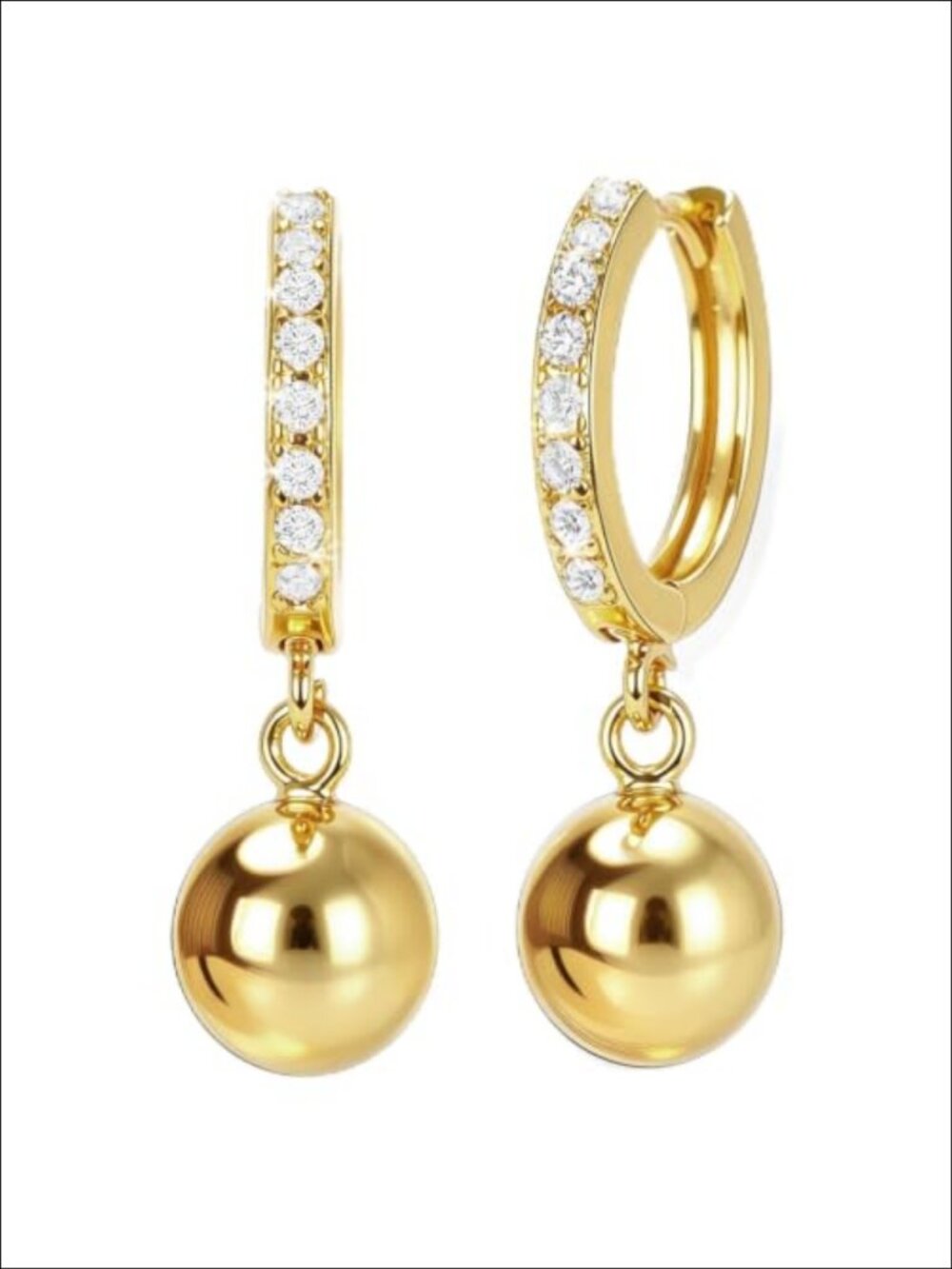 14K Gold Hoop Earrings Dainty Ball Huggie Hypoallergenic Everyday